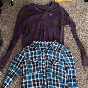 Button up plaid shirts